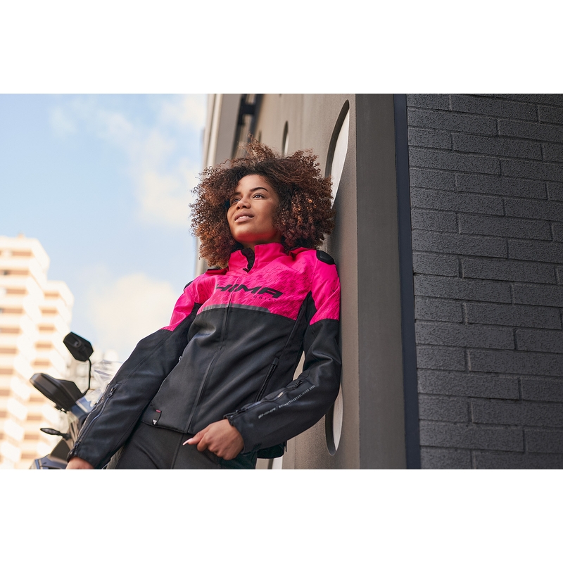Dames motorjas Shima Drift zwart en roze