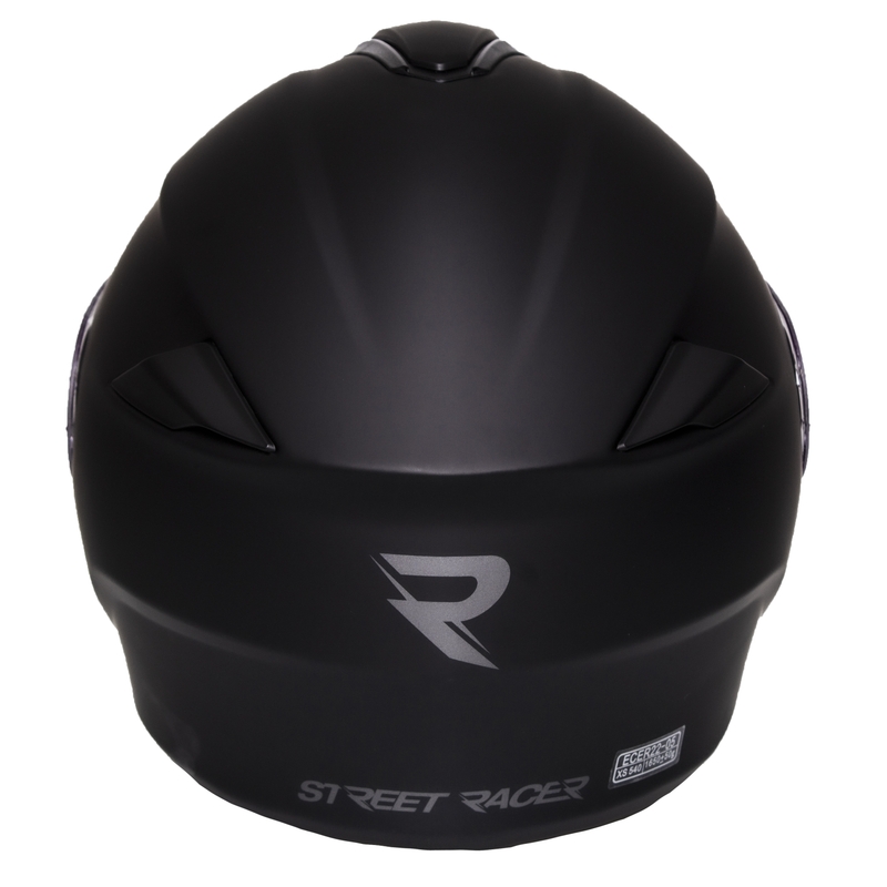Street Racer Ranger zwart matte opklapbare motorhelm