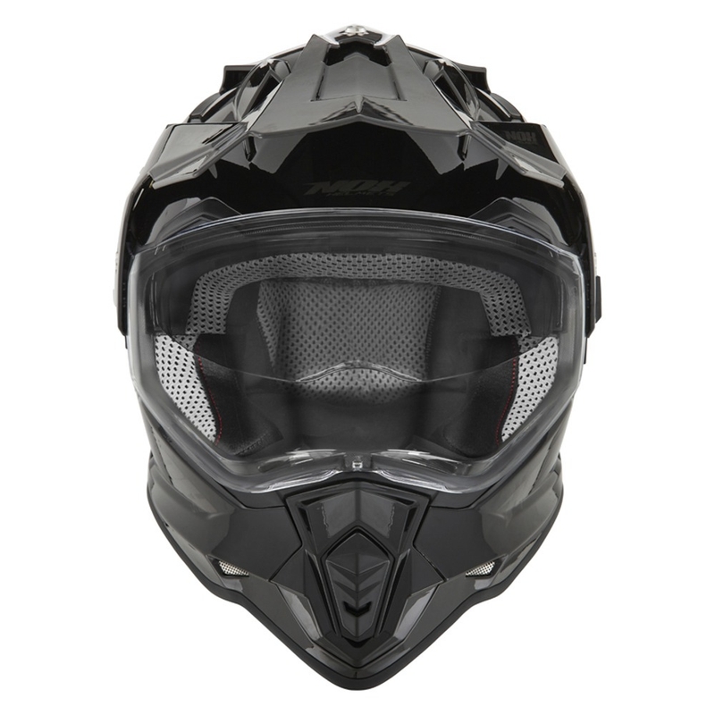 Endurohelm NOX N312 zwart glanzend