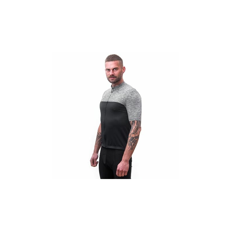 SENSOR CYKLO MOTION herenshirt fullsleeve full zip zwart/grijs uitverkoop