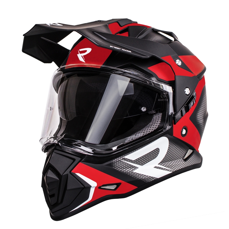 Enduro helm Street Racer Tracker zwart-rood