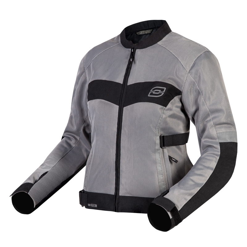 Damesjas Ozone Dart Motorfiets Zilver en Zwart