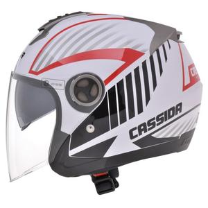 Cassida Magnum zwart-wit-rode motorhelm