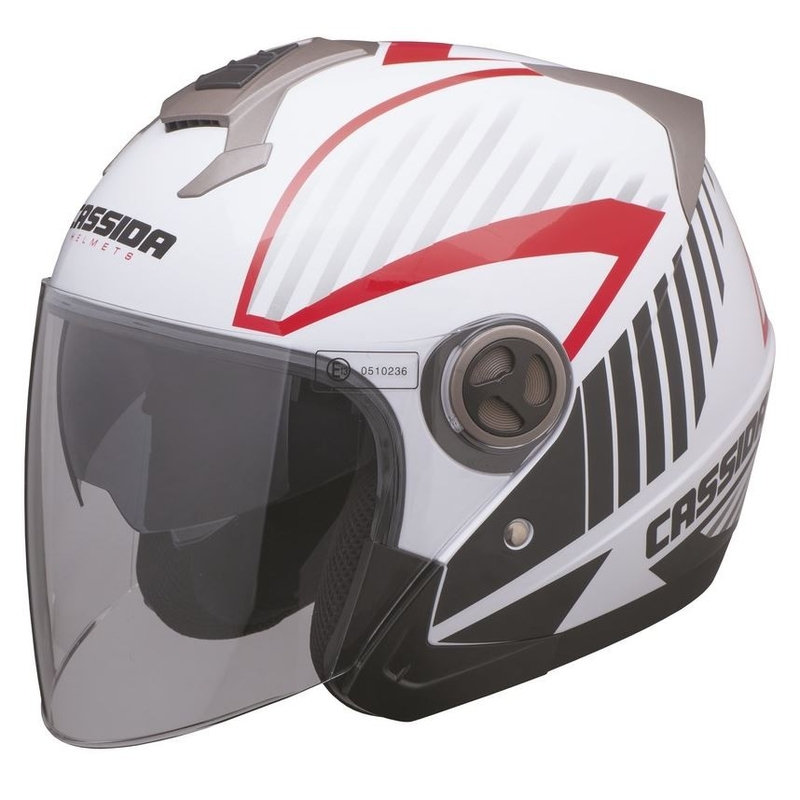 Cassida Magnum zwart-wit-rode motorhelm