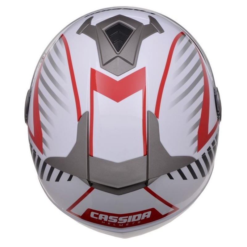 Cassida Magnum zwart-wit-rode motorhelm