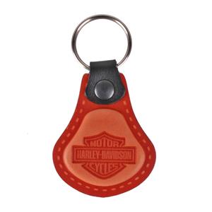 Leren sleutelhanger Harley Davidson oranje