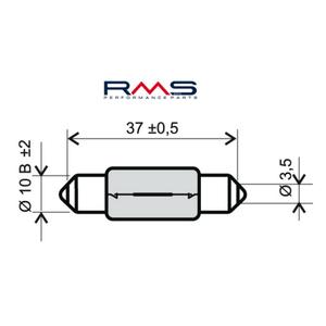 Žárovka RMS 12V 10W, T11X39 S8.5 bílá
