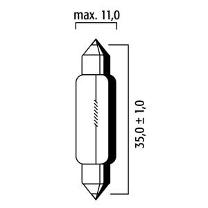 Žárovka RMS FLOSSER 6V-5W t 11x35