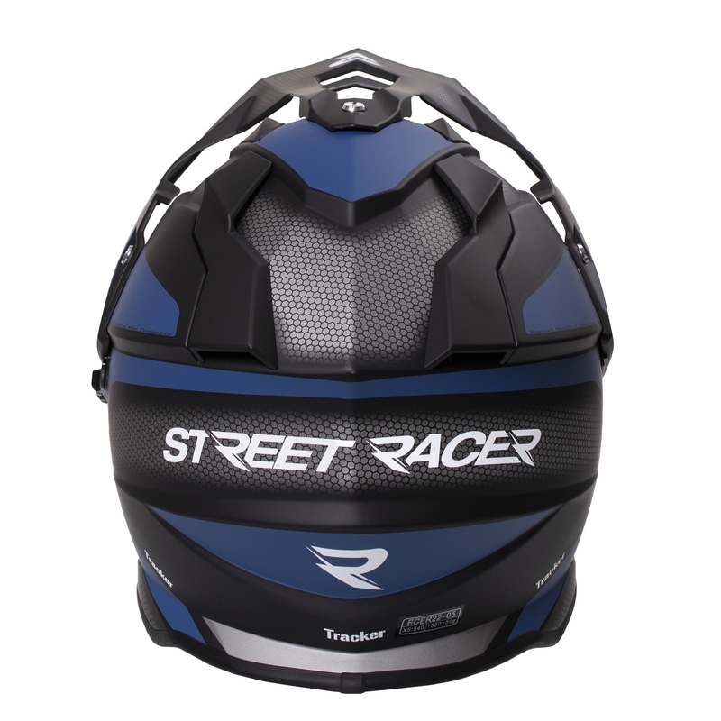 Enduro helm Street Racer Tracker zwart-blauw