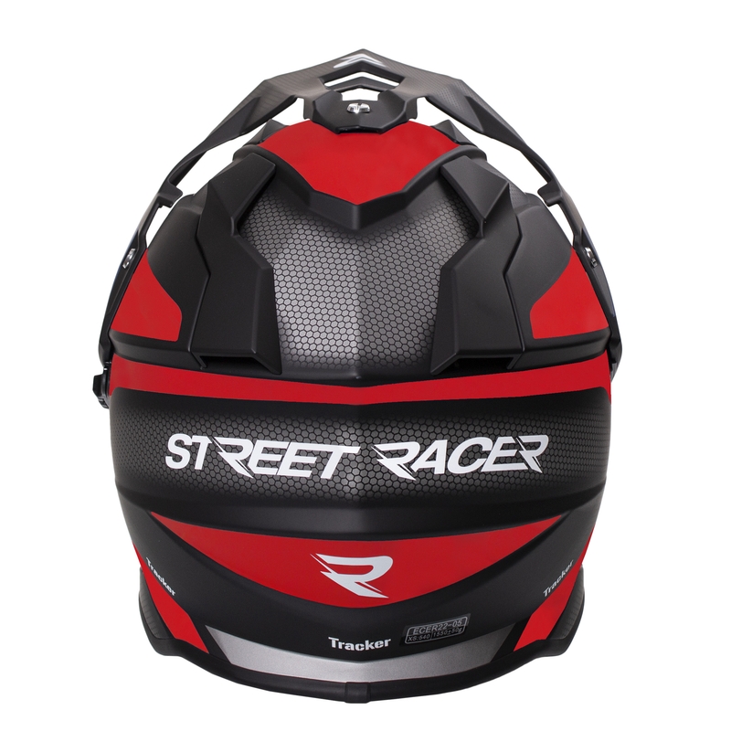 Enduro helm Street Racer Tracker zwart-rood