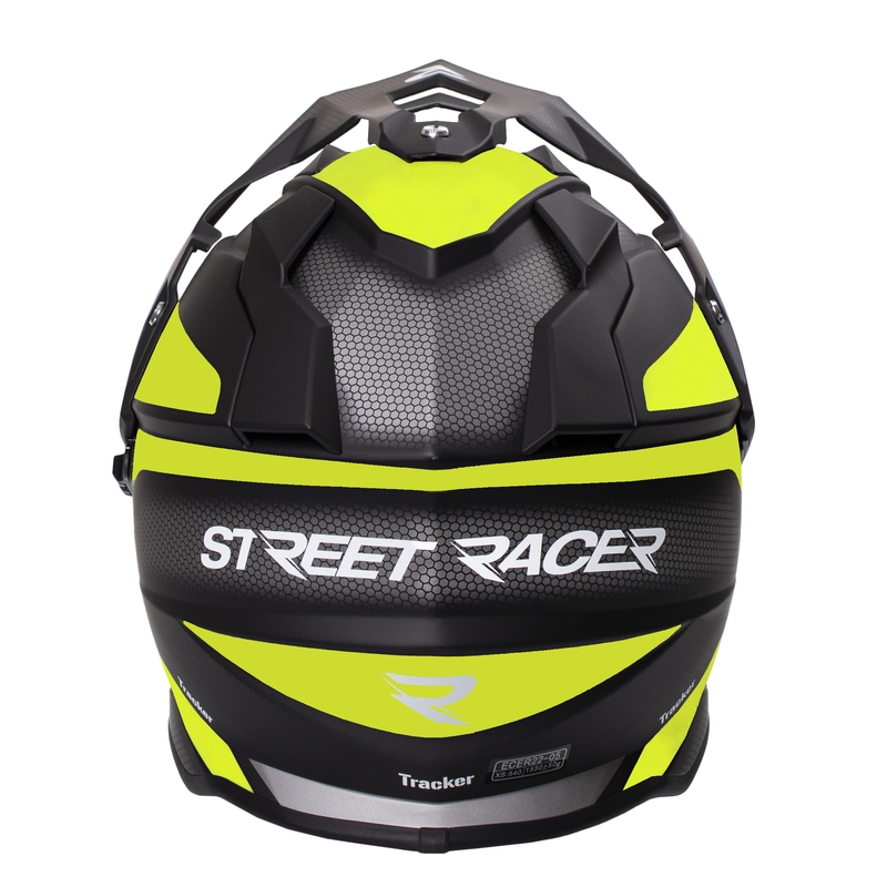 Enduro helm Street Racer Tracker zwart-fluo geel