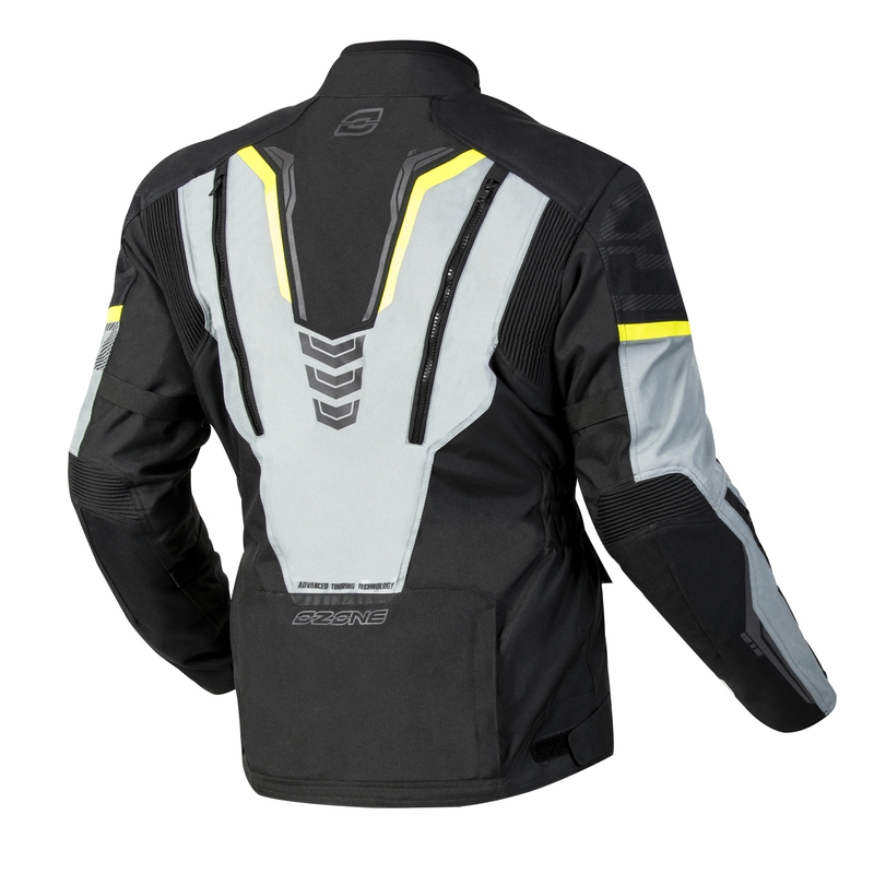 Motorjas Ozone Tour III zwart-grijs-fluogeel
