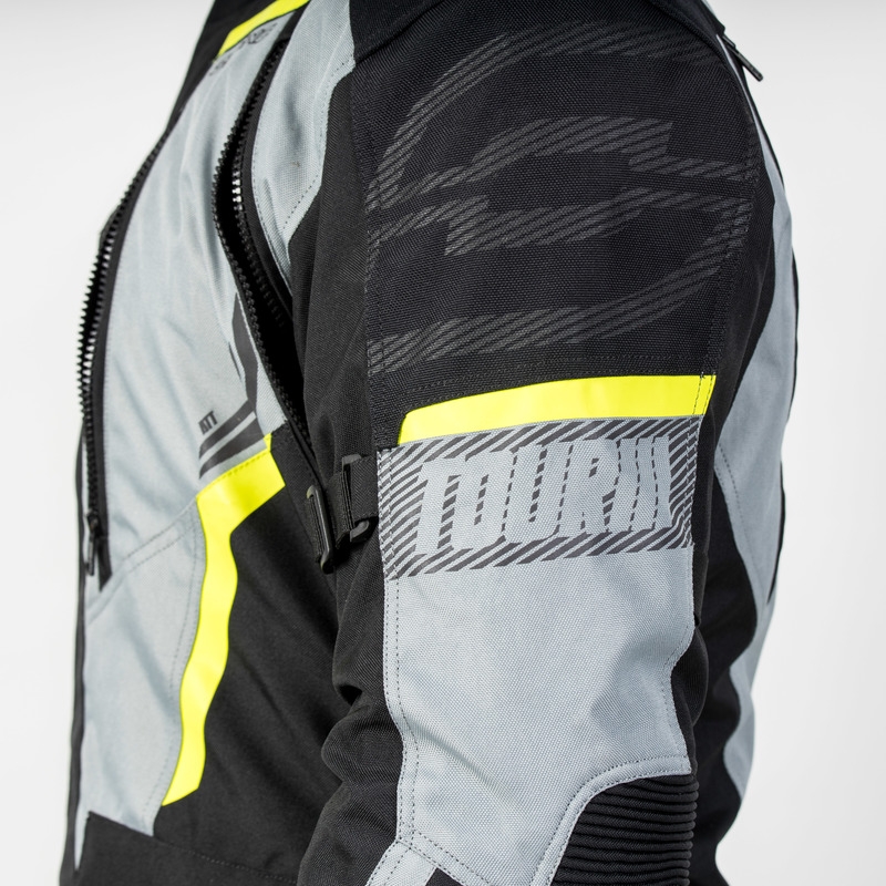Motorjas Ozone Tour III zwart-grijs-fluogeel
