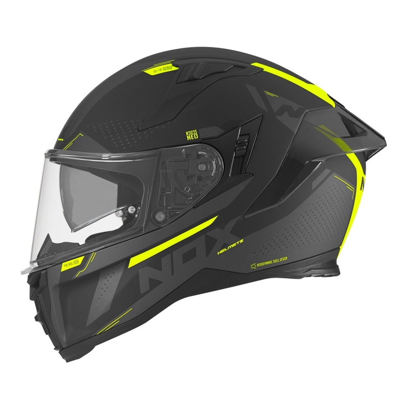 Integrální přilba na motorku NOX N303-S Neo černo-fluo žlutá