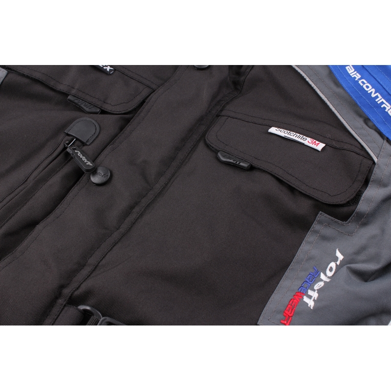 Roleff Liverpool zwart en blauw motorjack