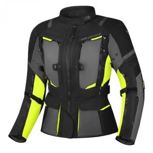 Dames Shima Hero 2.0 Zwart-Grijs-Fluo Geel Motorjack
