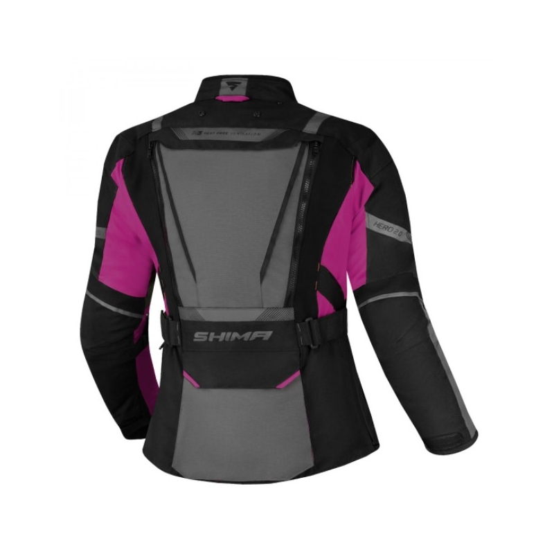 Shima Hero 2.0 dames motorjack zwart-grijs-roze