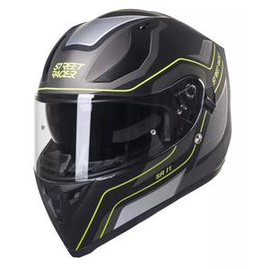 Integrální přilba na motorku Street Racer SR I1 černo-šedo fluo žlutá
