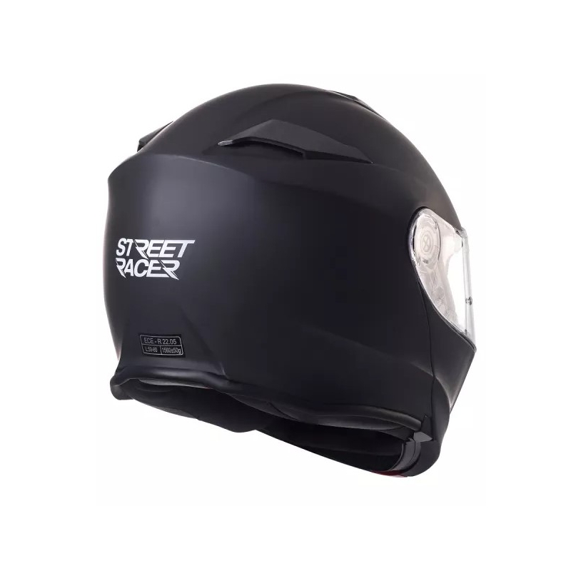 Street Racer SR V1 motorhelm zwart mat