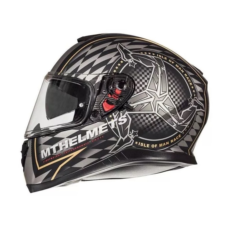 MT Thunder 3 SV eiland van de mens zwart en zilver integraal motorhelm uitverkoop