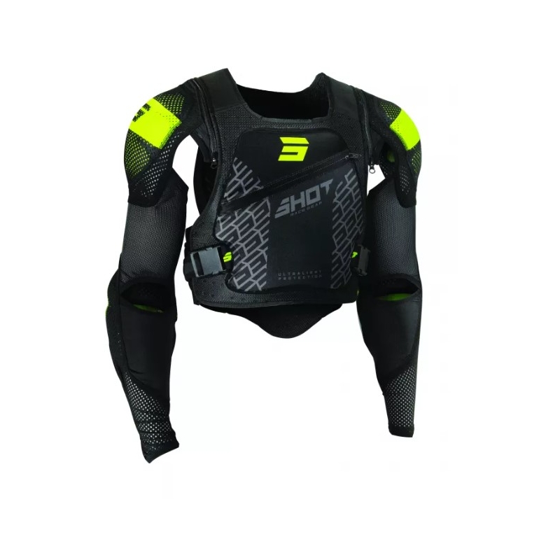 Shot Ultralight 2.0 zwart-fluo gele kinder bodyprotector