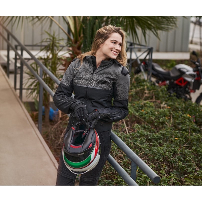 Dames motorjas Shima Drift zwart-grijs