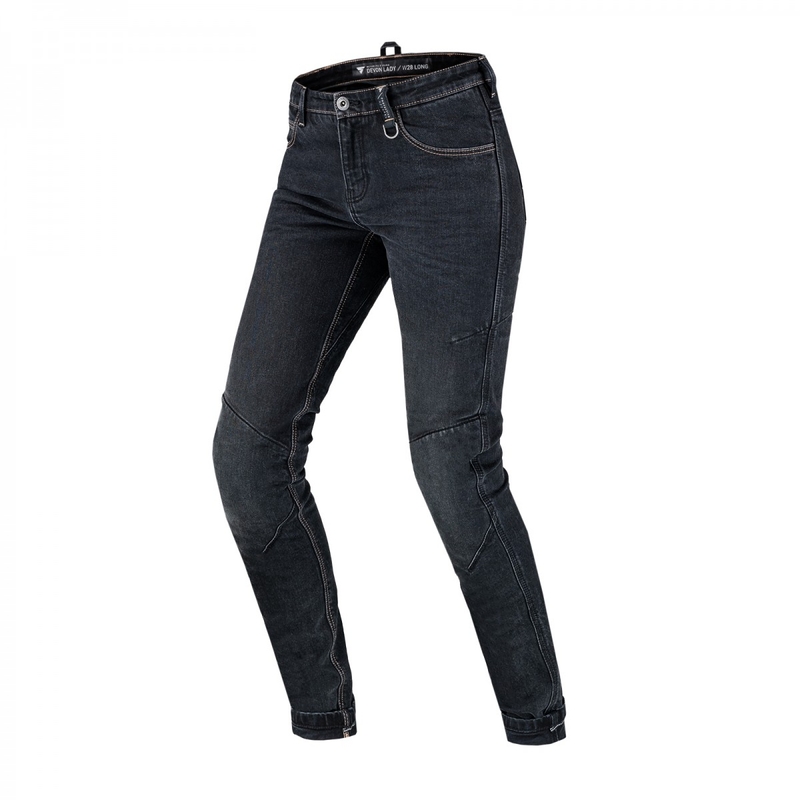 Damesjeans Shima Devon zwart verlengd voor motorfiets uitverkoop