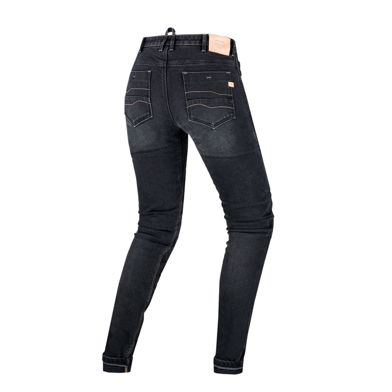 Damesjeans Shima Devon zwart verlengd voor motorfiets uitverkoop
