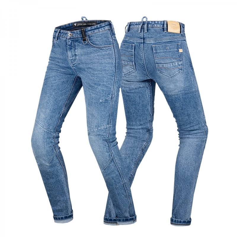 Damesjeans Shima Devon blauw verlengd voor motorfiets
