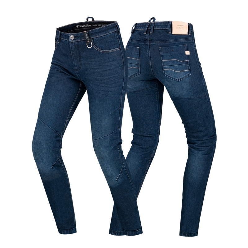 Shima Devon dames motorjeans donkerblauw verlengd