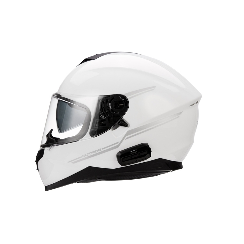 Motorhelm met headset SENA Outride glanzend wit