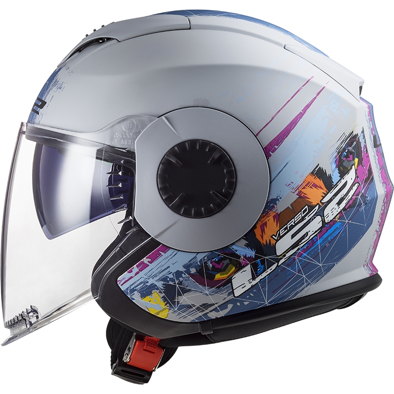Open motorhelm LS2 OF570 Verso Spring zilver blauw