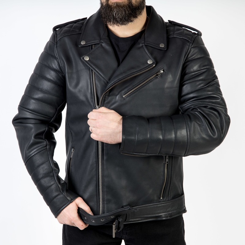 Ozone Ramones Modern Zwart Motorjack uitverkoop