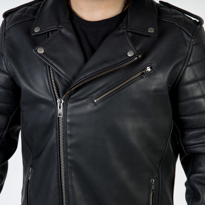 Ozone Ramones Modern Zwart Motorjack uitverkoop