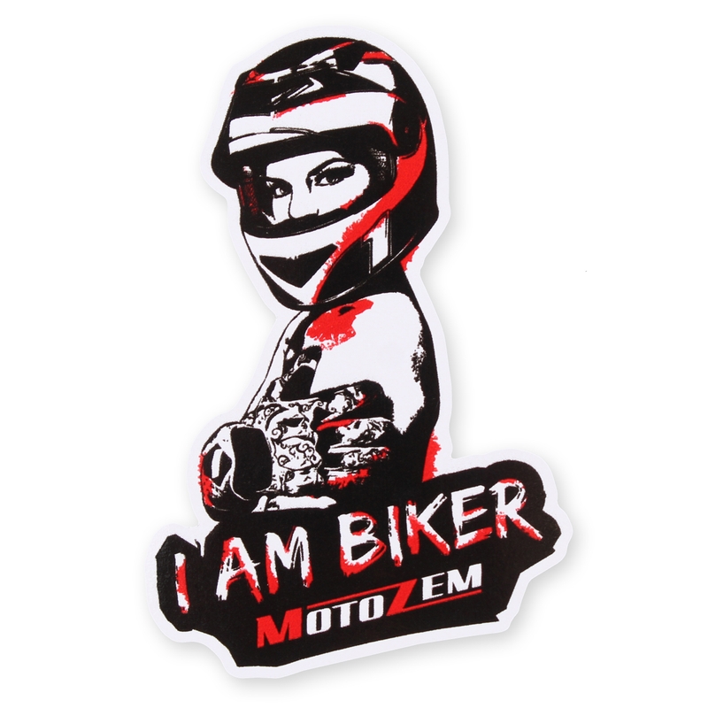 MotoZem Ik Ben Motorrijder Sticker - Vrouw maxi