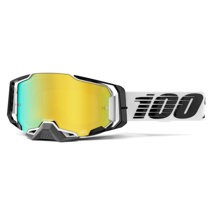 Motorcrossbril 100% ARMEGA Atmos gespiegeld goud plexi