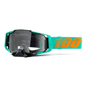 Motorcrossbril 100% ARMEGA Clark turquoise (helder plexi)