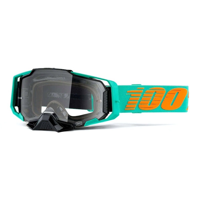 Motorcrossbril 100% ARMEGA Clark turquoise (helder plexi)
