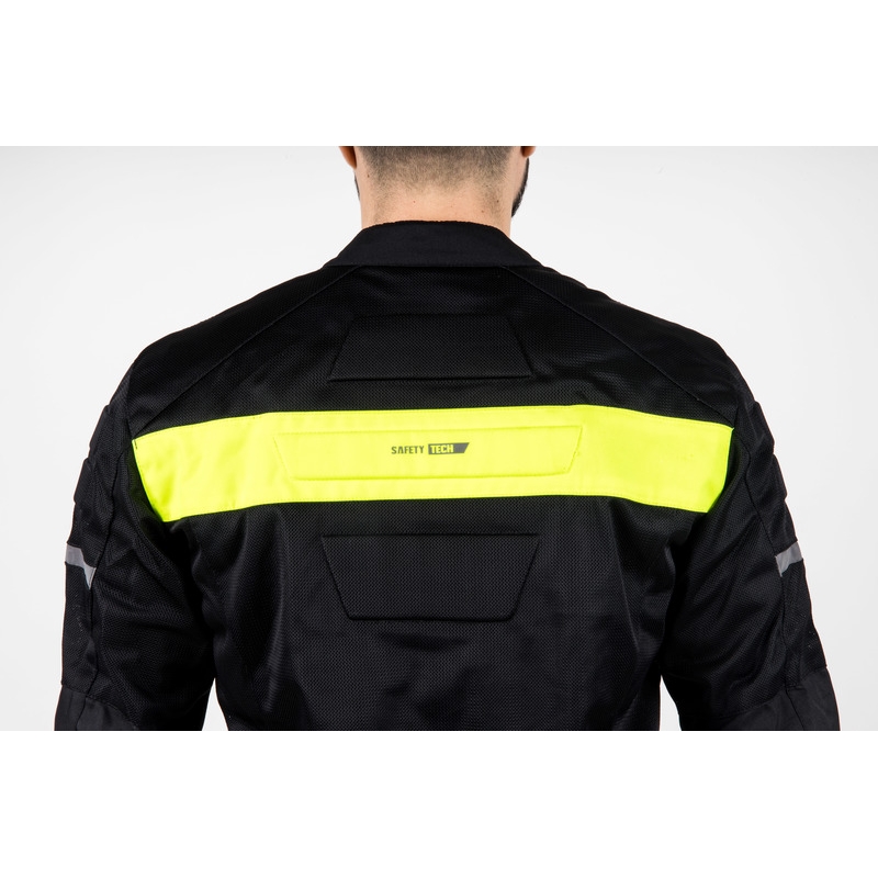 Ozone Dart zwart-fluo gele motorjas