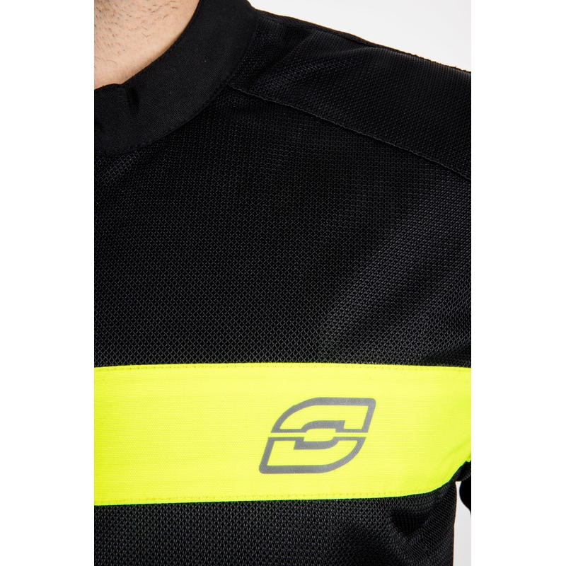 Ozone Dart zwart-fluo gele motorjas