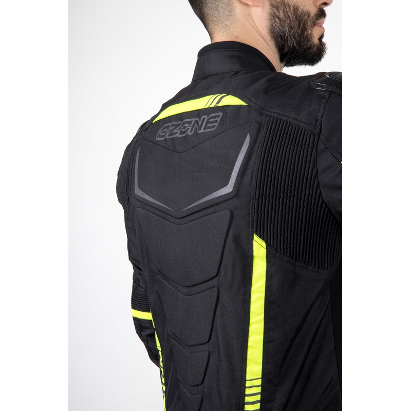 Ozone Pulse zwart-fluo gele motorjas
