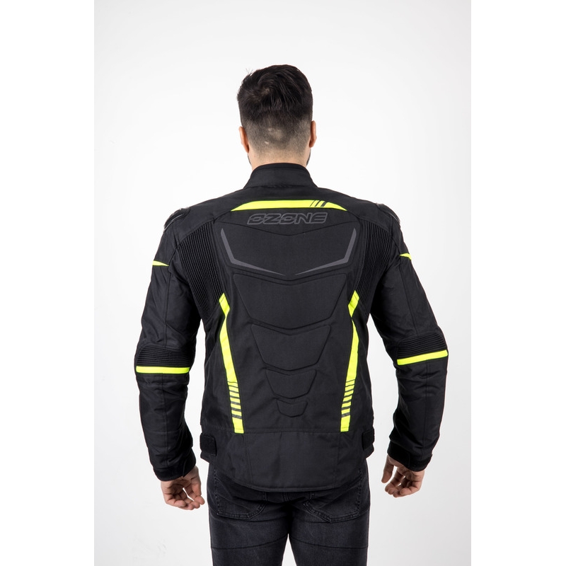 Ozone Pulse zwart-fluo gele motorjas