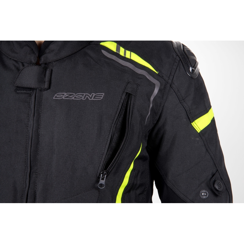 Ozone Pulse zwart-fluo gele motorjas