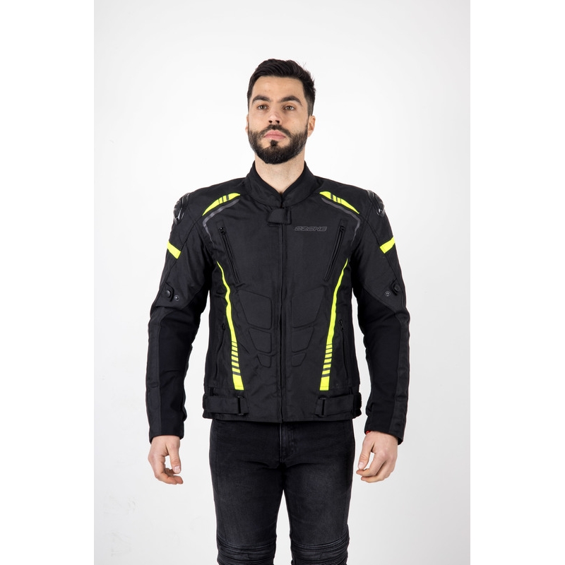 Ozone Pulse zwart-fluo gele motorjas