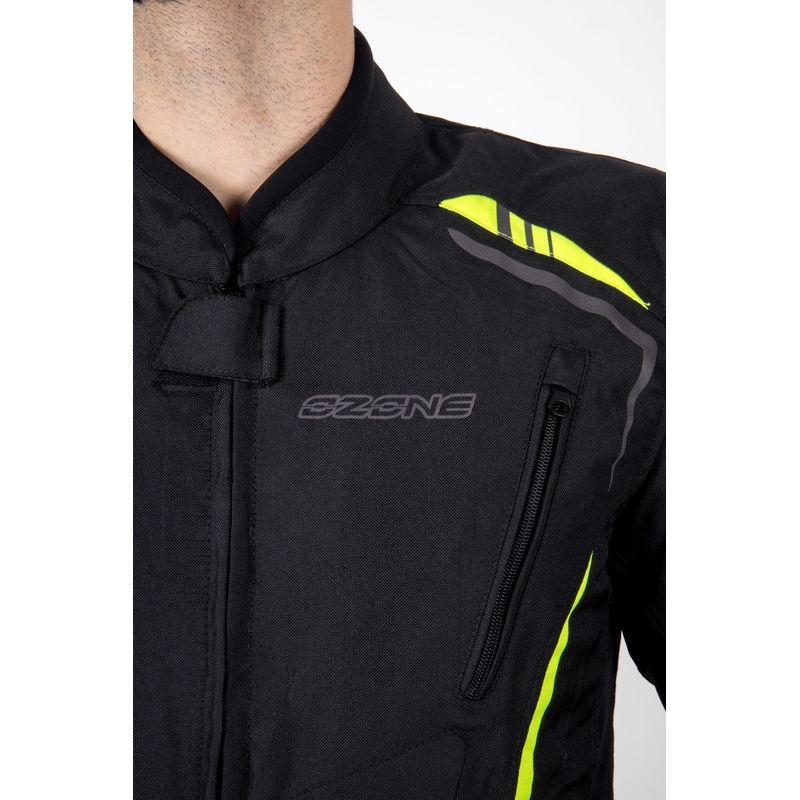 Ozone Pulse zwart-fluo gele motorjas
