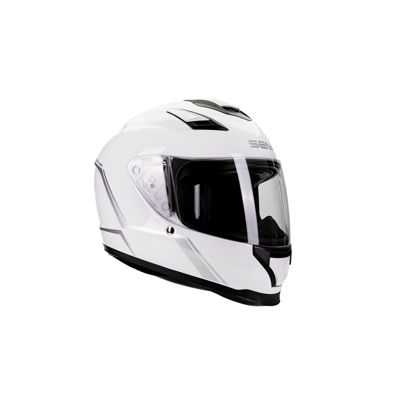 Integraal motorhelm met mesh-headset SENA Stryker glanzend wit