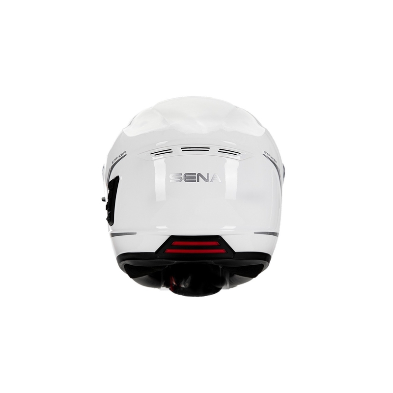 Integraal motorhelm met mesh-headset SENA Stryker glanzend wit