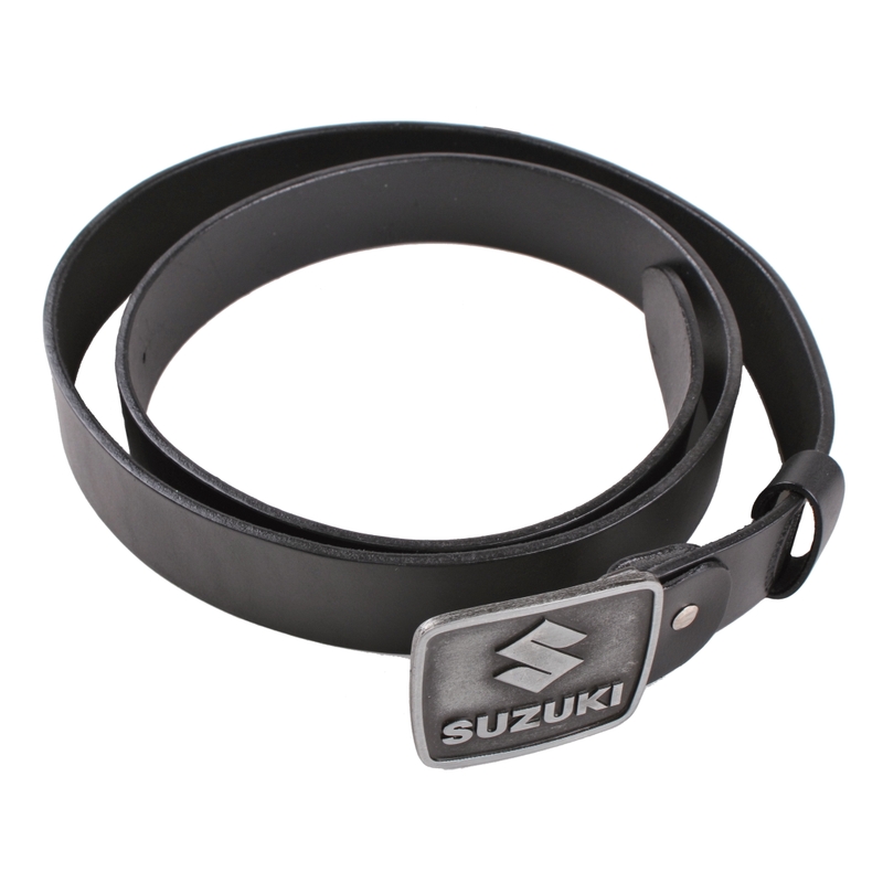 Leren moto riem met Suzuki gesp