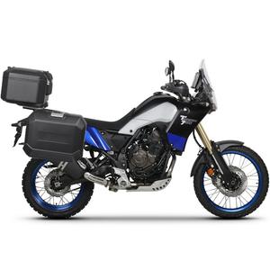 Kompletní sada černých hliníkových kufrů SHAD TERRA BLACK , 48L topcase   36L/47L boční kufry, včetně montážní sady a plotny SHAD YAMAHA Tenere 700 XTZ690