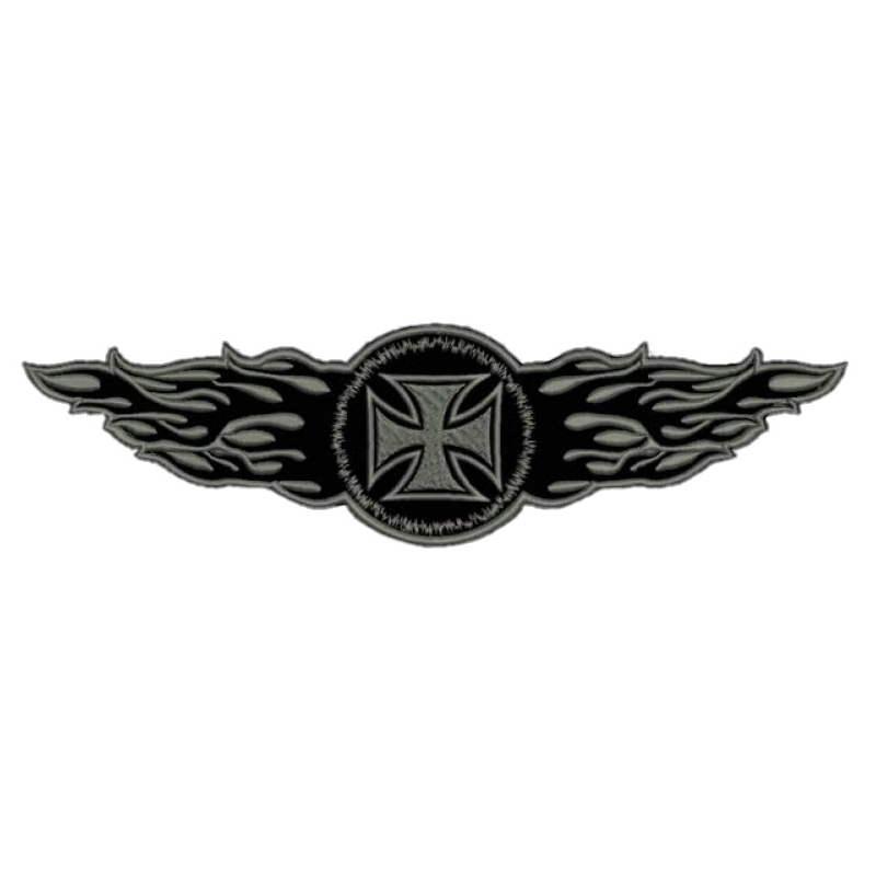 Patch Vlammen grijs